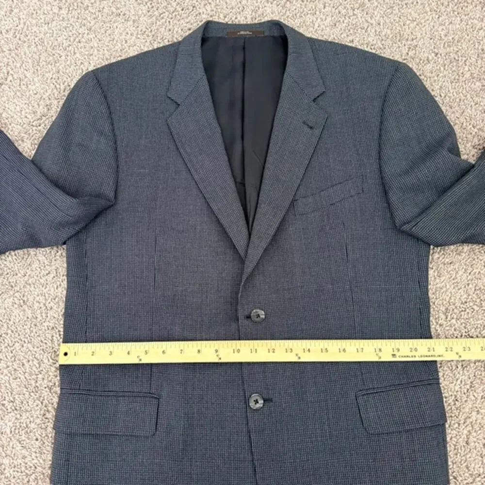 Joseph Abboud Sport Coat Men 44R Blue-Gray Worsted Wool Modern Business Travel